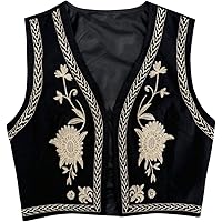 トップス Eaphi JACQUARD CURVY VEST Verdusa Women's Boho Tie Front Jacquard Cowgirl Vest Waistcoat